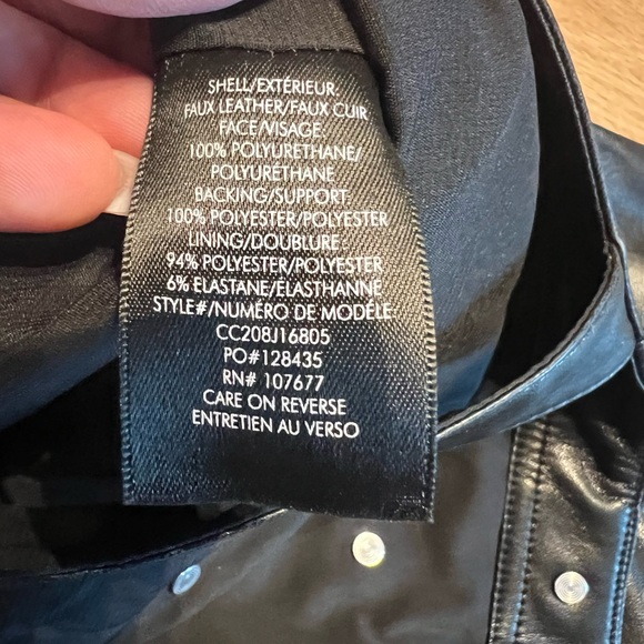 Alice + Olivia Black Linette Vegan Leather Jumpsuit 29 inch inseam - Picture 5 of 8